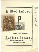 BERLITZ SCHOOL nyelviskola levelezőlap