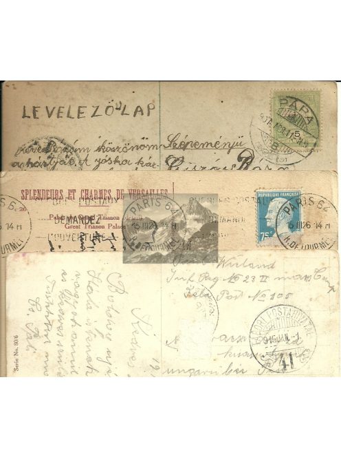 3 db képeslap az 1910-es évekből