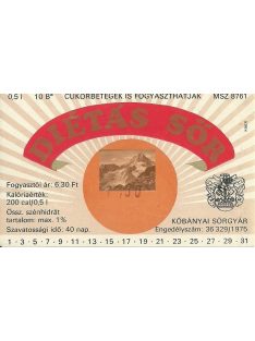 Diétás sör - címke