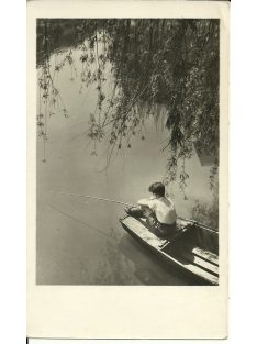 Balatoni horgászat képeslap 1960-as évek