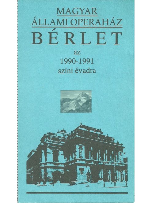 Magyar Állami Operaház bérlet 1990