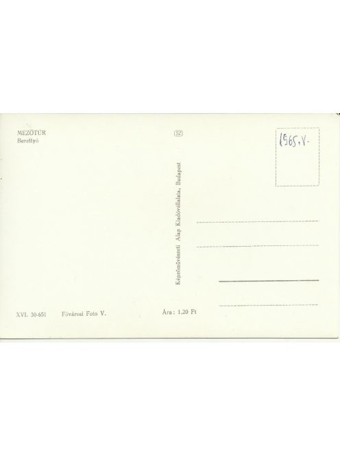 Mezőtúr Berettyó képeslap 1965 / MEZŐTÚR postcard