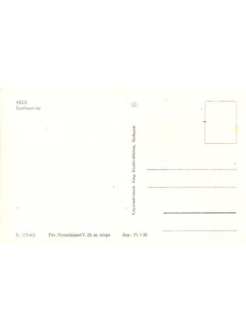 Pécs Széchenyi tér képeslap 1950-es évek / PÉCS postcard