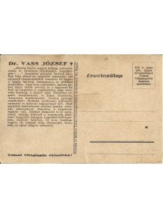 Dr. Vass József emléklap 1930-as évek, Tolnai Világlap 