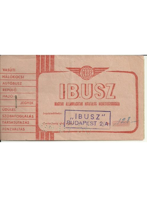IBUSZ MÁV menetjegyfüzet 1956