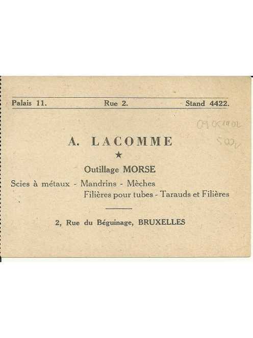 FOIRE Internationale JAARBEURS jegy, Brüsszel, 1948