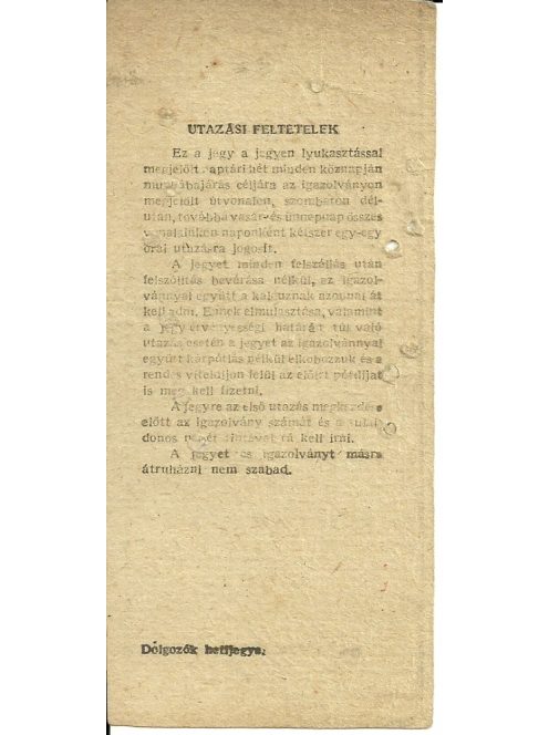 Dolgozók heti jegye, 1955