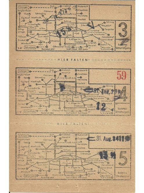 S-FAHRTEN-KARTE 1937