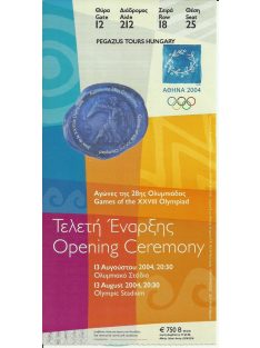 Athéni olimpia nyitó ünnepség belépőjegy 2004