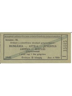 Budapest Gyógyforrások belépőjegy 1940