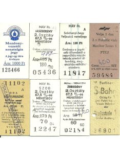 Vasúti kéregjegyek, 8 db különféle