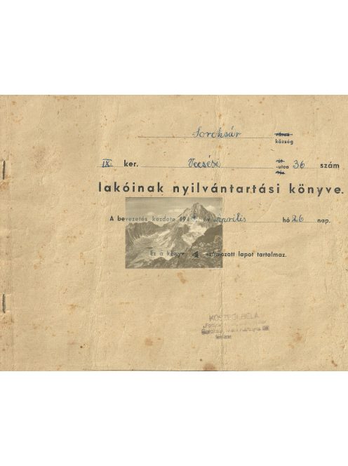 Soroksár település, Vecsési utca 36. lakónyilvántartási könyv, 1948