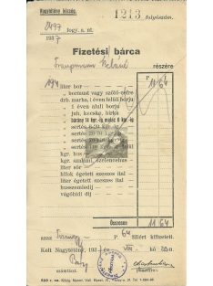 Fizetési bárca, Nagytétény, 1937