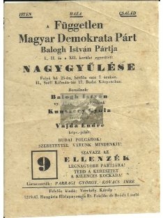   Független Magyar Demokrata Párt, Balogh István Pártja nagygyűlés 1940-es évek
