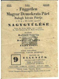   Független Magyar Demokrata Párt, Balogh István Pártja nagygyűlés 1940-es évek