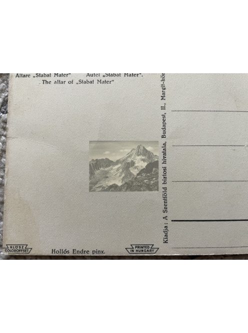 HOLLÓS ENDRE, Antik SZÍNES FESTMÉNY NYOMATA képeslapok 