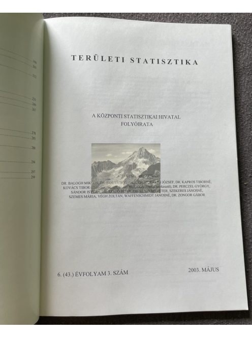 Területi statisztika május 2003. 6. (43.) évfolyam 3.szám