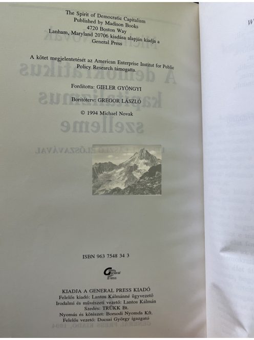 Michael Novak: A demokratikus kapitalizmus szelleme Lengyel László előszavával 1994