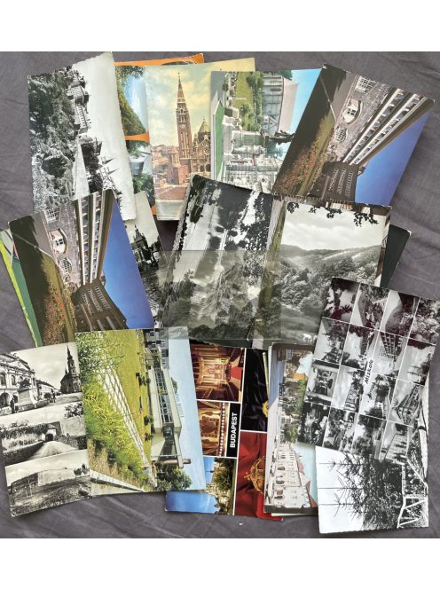 Retro képeslapgyűjtemény, postázott 30db