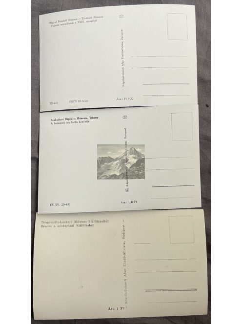 Múzeumok vegyes képeslapok, 5db 