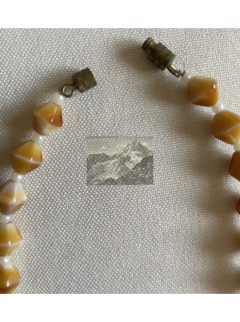 Narancs-fehér retro nyaklánc