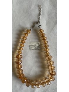  Vintage aranybarna gyöngyös nyaklánc – fazettált műanyag gyöngyökkel