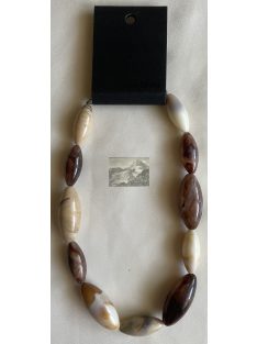   Márványhatású gyöngy nyaklánc – természetes földszínekben