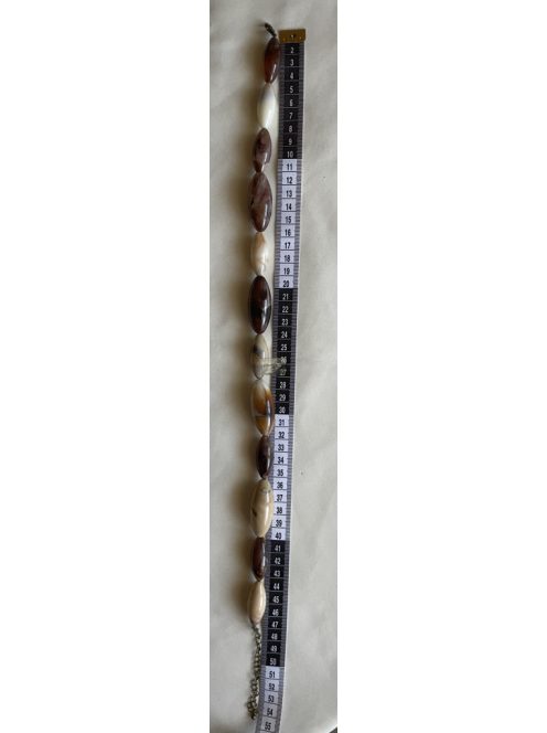 Márványhatású gyöngy nyaklánc – természetes földszínekben