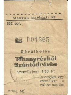 Révátkelési jegy Tihanyrév - Szántódrév 1963